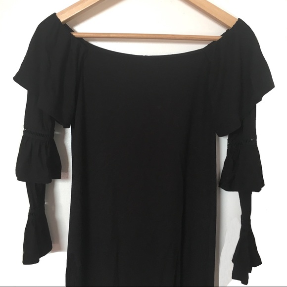 ASOS Tops - ASOS Black Tunic Top Tiered Sleeves  NWT Size 2